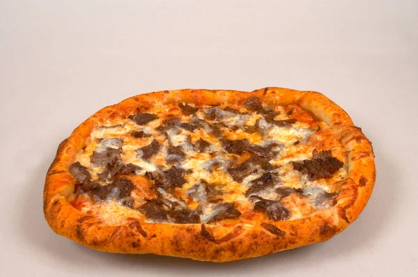 Pizza with doner — Stock Photo, Image