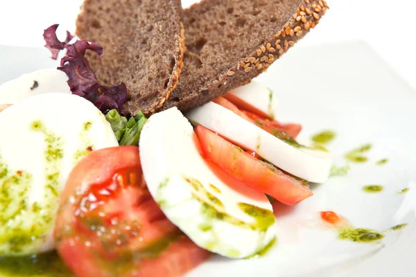 Conceito Alimento Com Saladas Atum Dof Raso — Fotografia de Stock