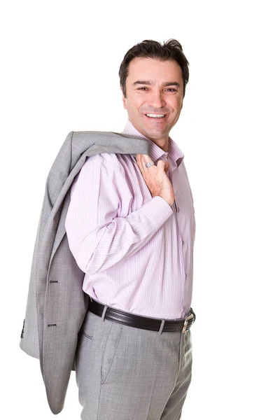 Senior Businessman Portrait White Background — Stock Photo, Image