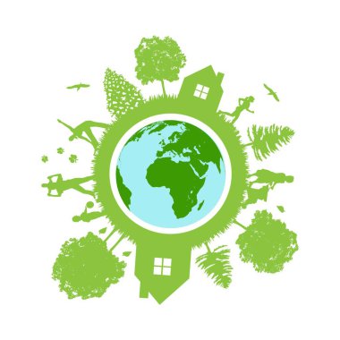 Yeşil Eco dünyanın simgesini