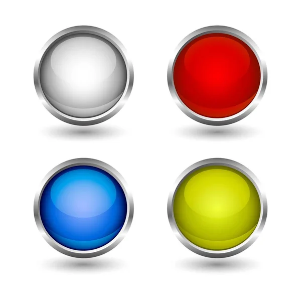 Web Buttons Colorful Design Set — Stock Vector