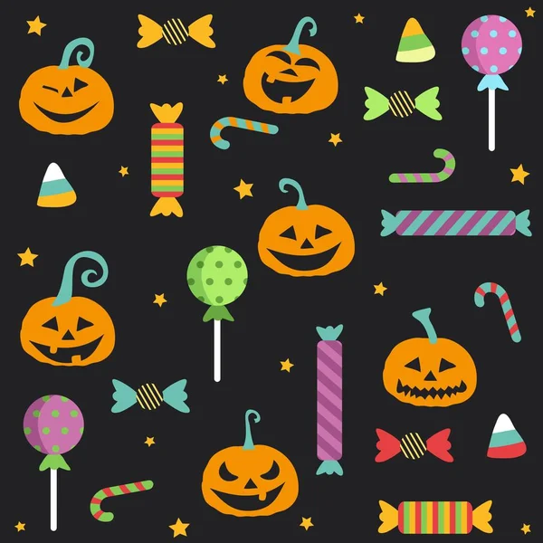 Diseño Patrón Sin Costuras Fiesta Halloween Postal — Archivo Imágenes Vectoriales