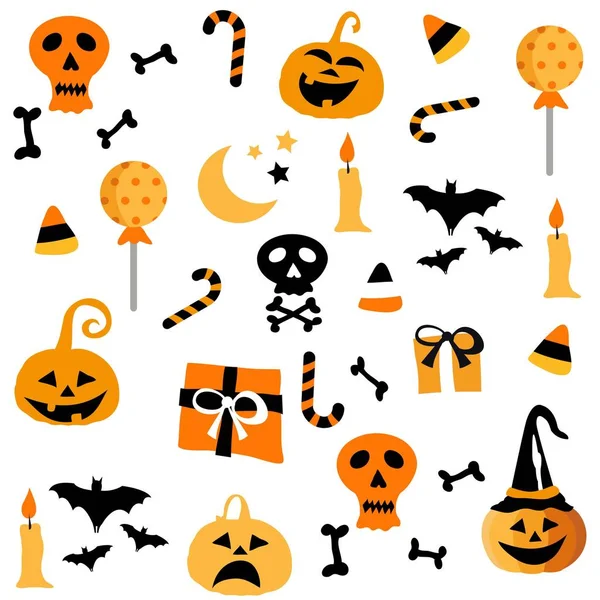 Halloween Party Naadloze Patroon Ontwerp Briefkaart — Stockvector