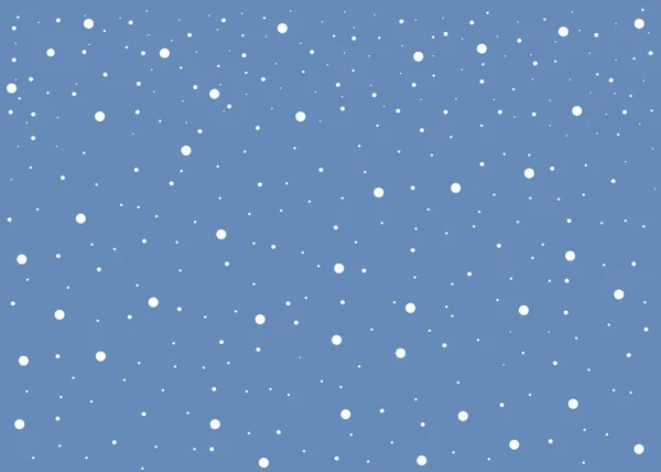 Witte Sneeuw Vallen Blauwe Achtergrond Naadloze Patroon — Stockvector