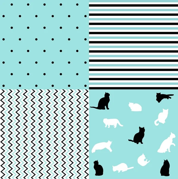 Creative Seamless Patterns Prints Set — Stock Vector