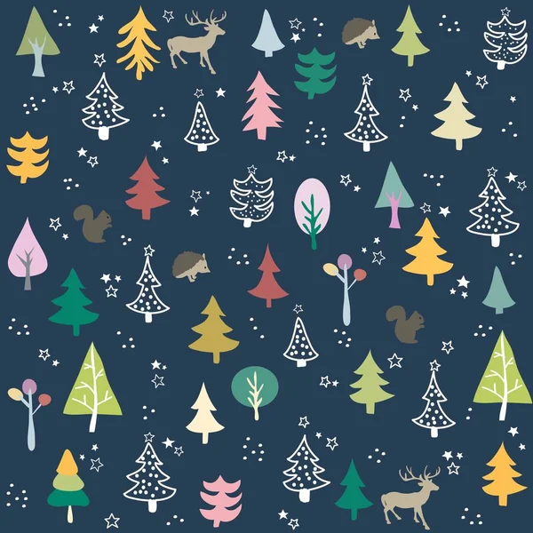 Seamless Pattern Christmas Tree — Stock Vector