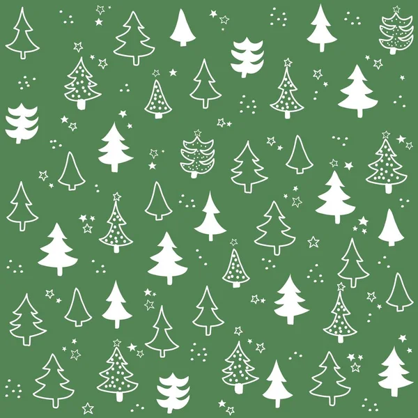 Padrão Sem Costura Com Árvore Natal — Vetor de Stock