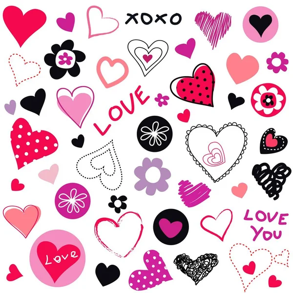 シームレスな愛のパターンを抽象化します バレンタインの日のグリーティング カード — ストックベクタ