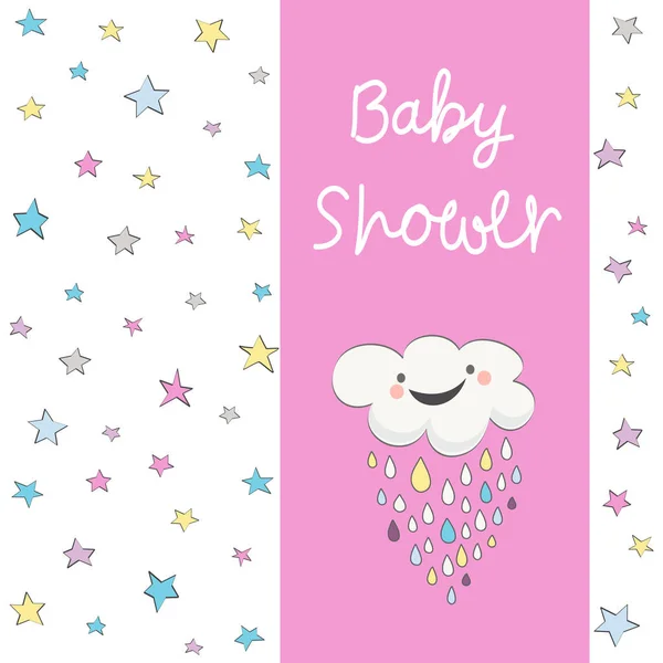 Baby Shower Invito Biglietto Auguri — Vettoriale Stock