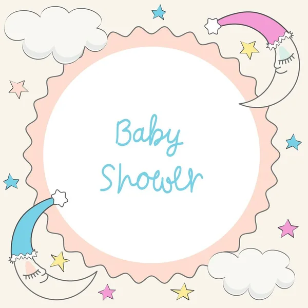 Baby Shower Invitación Tarjeta Felicitación — Archivo Imágenes Vectoriales
