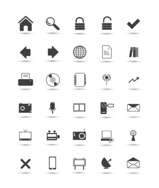 Beyaz arka plan üzerinde Web Simgeler