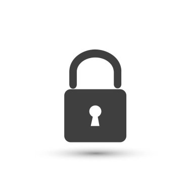 Vektör kilit simgesi beyaz zemin üzerine