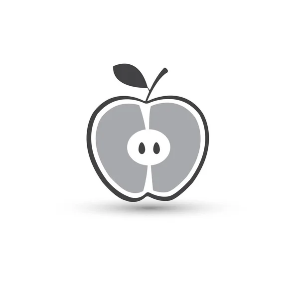 Icono Vector Apple Fruta Manzana — Archivo Imágenes Vectoriales