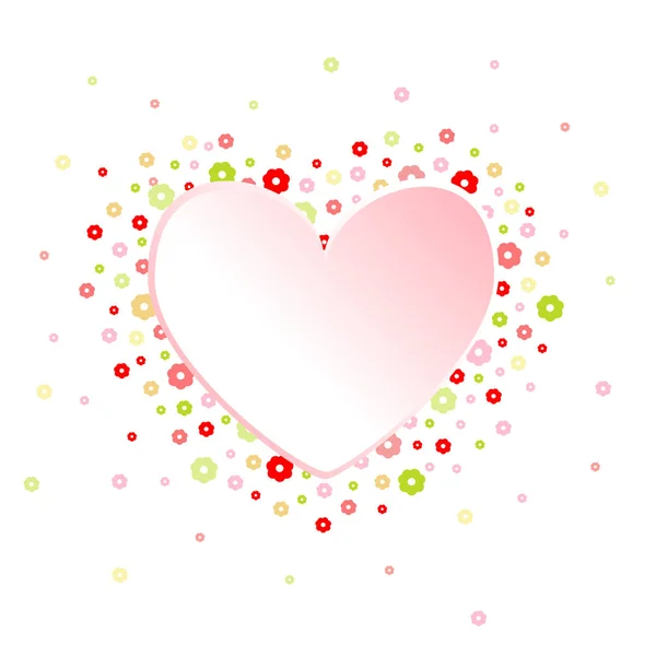 Cadre Coeur Fleurs Carte Vœux Fête Des Mères — Image vectorielle
