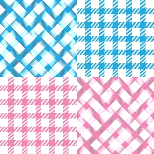 Set Plaid Seamless Patterns — Stock Vector