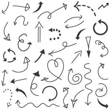 Oklar el çizilmiş vektörü ayarlı