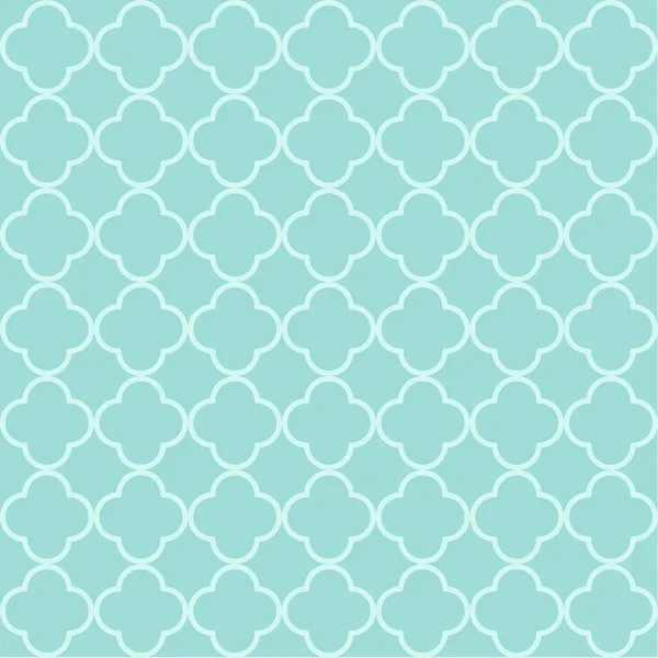 Blue Quatrefoil Outline Ornamental Pattern — Stock Vector