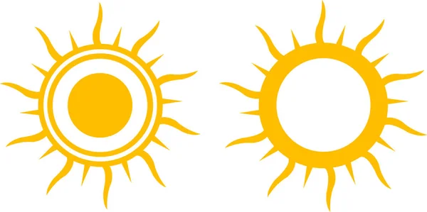 Set Icone Del Sole Vettore — Vettoriale Stock