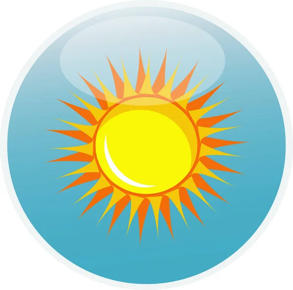 Tekening Van Sun Icon Knop — Stockvector