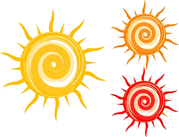 Sol Iconos Conjunto Vector — Archivo Imágenes Vectoriales