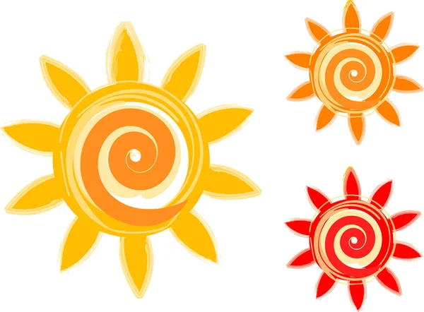 Conjunto Ícones Sol Ilustração Vetorial —  Vetores de Stock