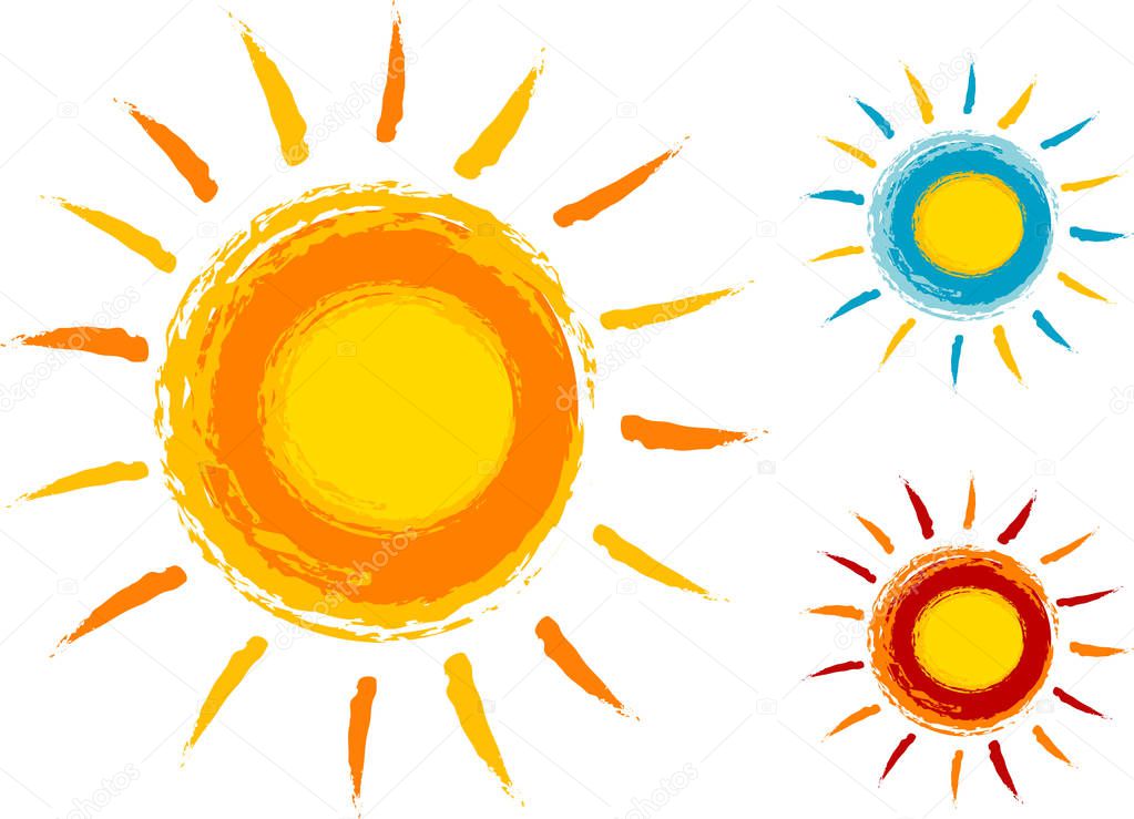 Sun icons set, vector