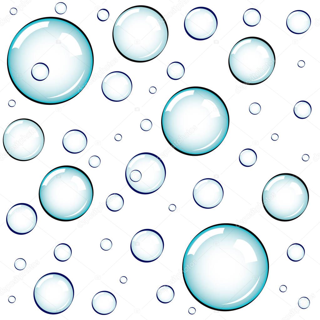 Seamless vector background with bubbles