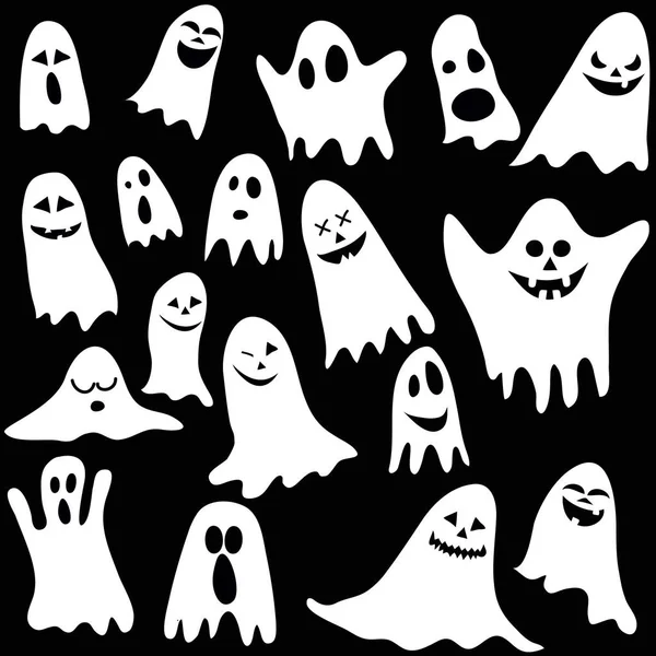 Hayaletlerle kusursuz bir arkaplan - vektör illüstrasyonu