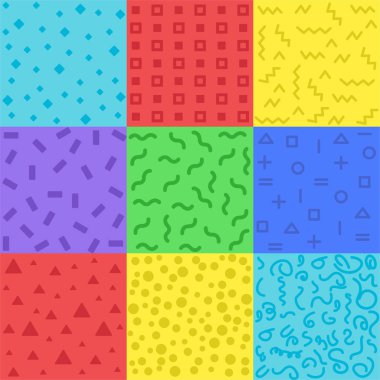 Renk örnekleri memphis desen koleksiyonu