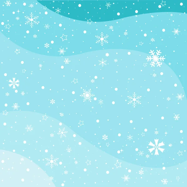 蓝色背景的冬季大雪 — 图库矢量图片
