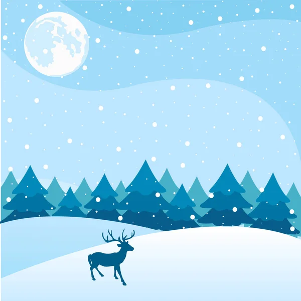 Fond Hivernal Paysage Nouvel Carte Voeux Noël — Image vectorielle