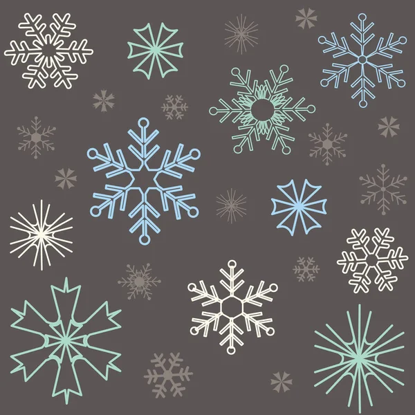 Modèle Flocons Neige Noël Carte Voeux — Image vectorielle