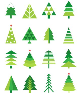 Noel ağacı simgesi seti