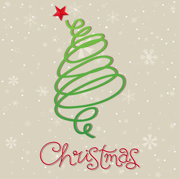 Christmas Tree Greeting Card Postcard — Stock vektor