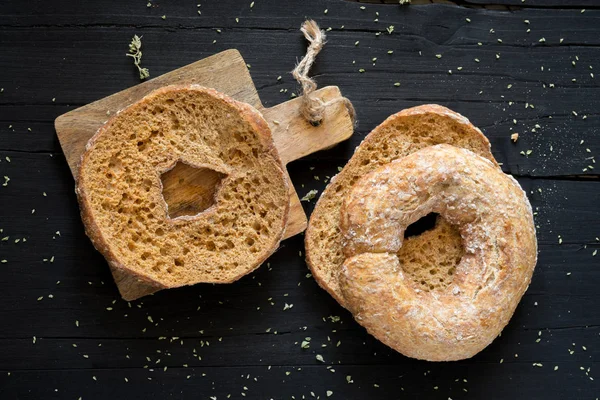 Gedroogde Brood Genaamd Freselle Gedrenkt Het Water Worden Geserveerd Met — Stockfoto