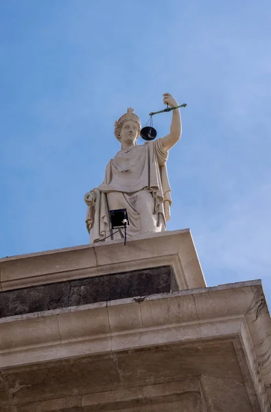 Staute San Francis Basilica Plebiscito Square Neapel Italien — Stockfoto