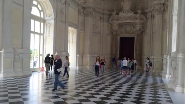 Torino Piemonte Giugno 2018 Interno Della Venaria Reale Patrimonio Mondiale — Video Stock