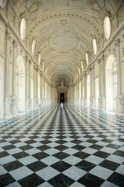 Turin, Piedmont, İtalya, 15 Haziran 2018: müstehcen iç Venaria Reale UNESCO Dünya Miras Listesi