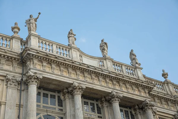 Groep Van Standbeeld Madama Paleis Turijn Italië — Stockfoto