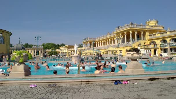 Budapest Hungría Agosto 2018 Vista Del Famoso Spa Szechenyi Inaugurado — Vídeos de Stock