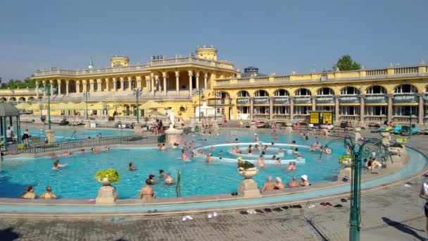 Budapest Ungern Augusti 2018 View Det Berömda Szechenyi Badet Invigdes — Stockvideo