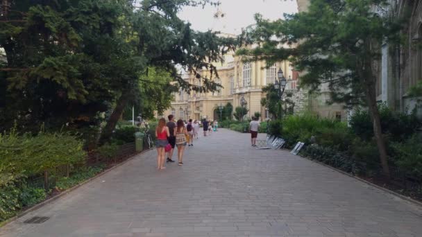 Budapest Hungary August 2018 View Entrance Hungarian Agriculture Museum Vajdahunyad — Stock Video