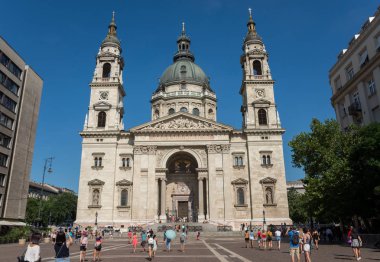 Budapeşte, Macaristan - 3 Ağustos, 2018: dış of.St. Stephen Bazilikası