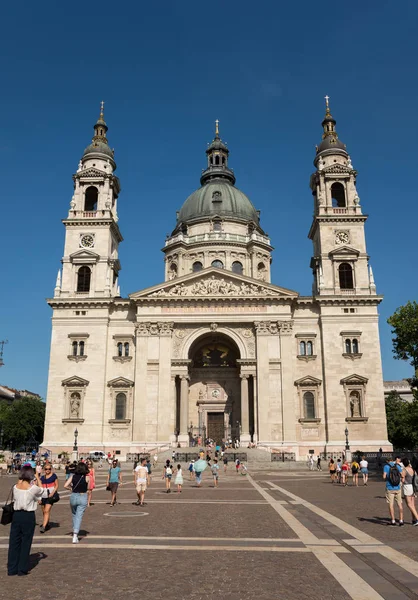 Budapešť Maďarsko Srpen 2018 Vnější Stephen Basilica — Stock fotografie