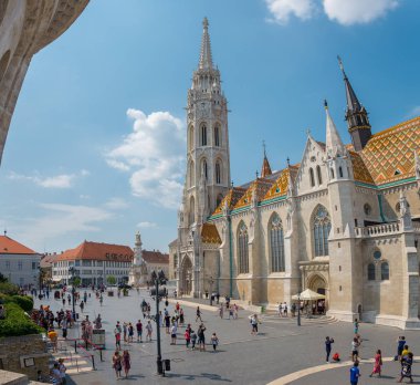 Budapeşte, Macaristan - 8 Ağustos, 2018: Budapeşte Parlamentosu Budapeşte'de bir saray, sembol ve Macar Ulusal Meclis koltuğum