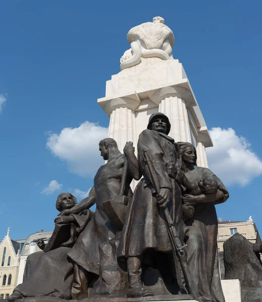 Budapeszt Węgry Sierpień 2018 Pomnik István Tisza Poza Budynek Parlamentu — Zdjęcie stockowe