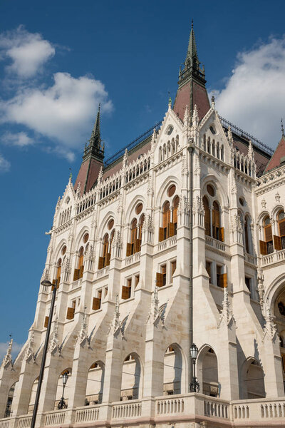 Budapest, Hungary -  4 august, 2018: The Parliament of Budapest is a palace in Budapest, symbol  and is the seat of the Hungarian National Assembly