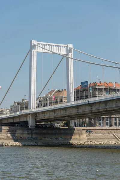 Budapest Magyarország Augusztus 2018 Városi Táj Erzsébet Híd — Stock Fotó