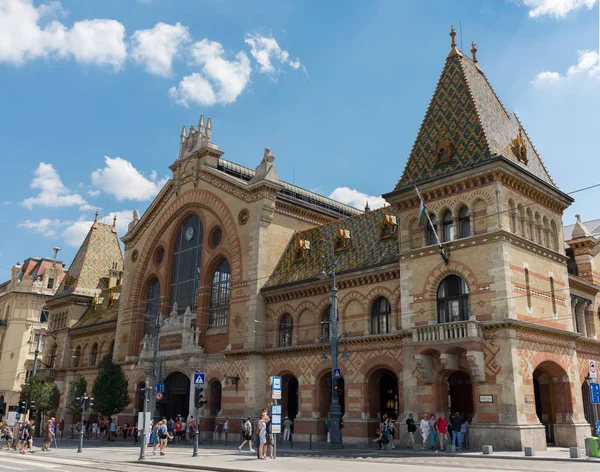 Budapeszt Węgry Sierpień 2018 Zewnętrzny Rynku Mieście Central Market Węgierskiej — Zdjęcie stockowe