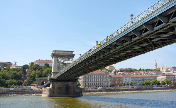 Βουδαπέστη Ουγγαρία Αυγούστου 2018 Θέα Από Γέφυρα Των Αλυσίδων — Φωτογραφία Αρχείου